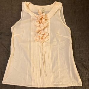 Ruffled pink tank top; jcrew.